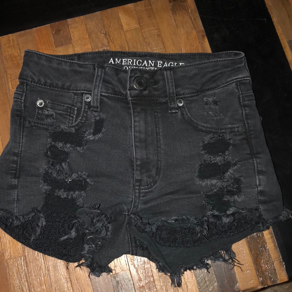 American Eagle Hi-Rise Shorts,distressed, size 00